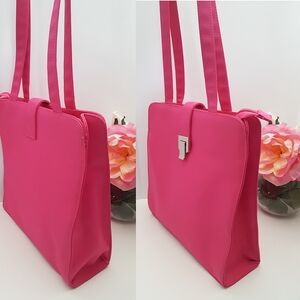 Vintage Pink🎀Nylon Geo Shoulder Bag 🎀Double Drop Straps Tote